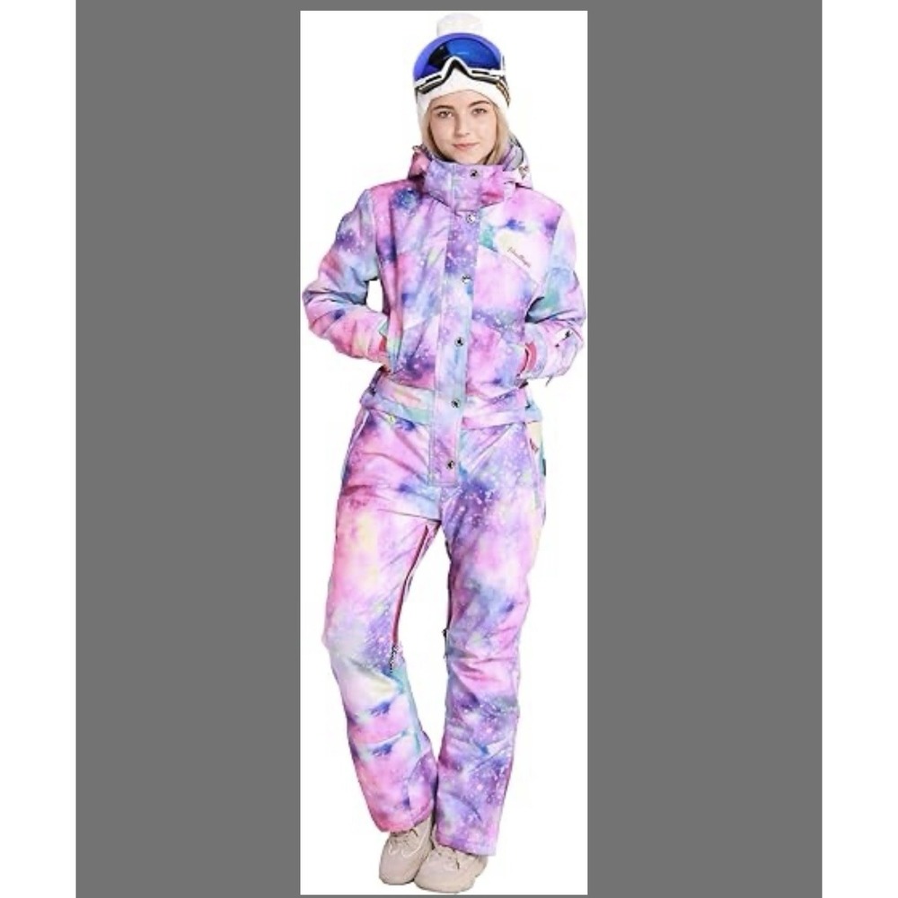 Ski Suit Women's Small One Piece Snowsuit Snowboard Snow Bib SNBOCON Blue Magic